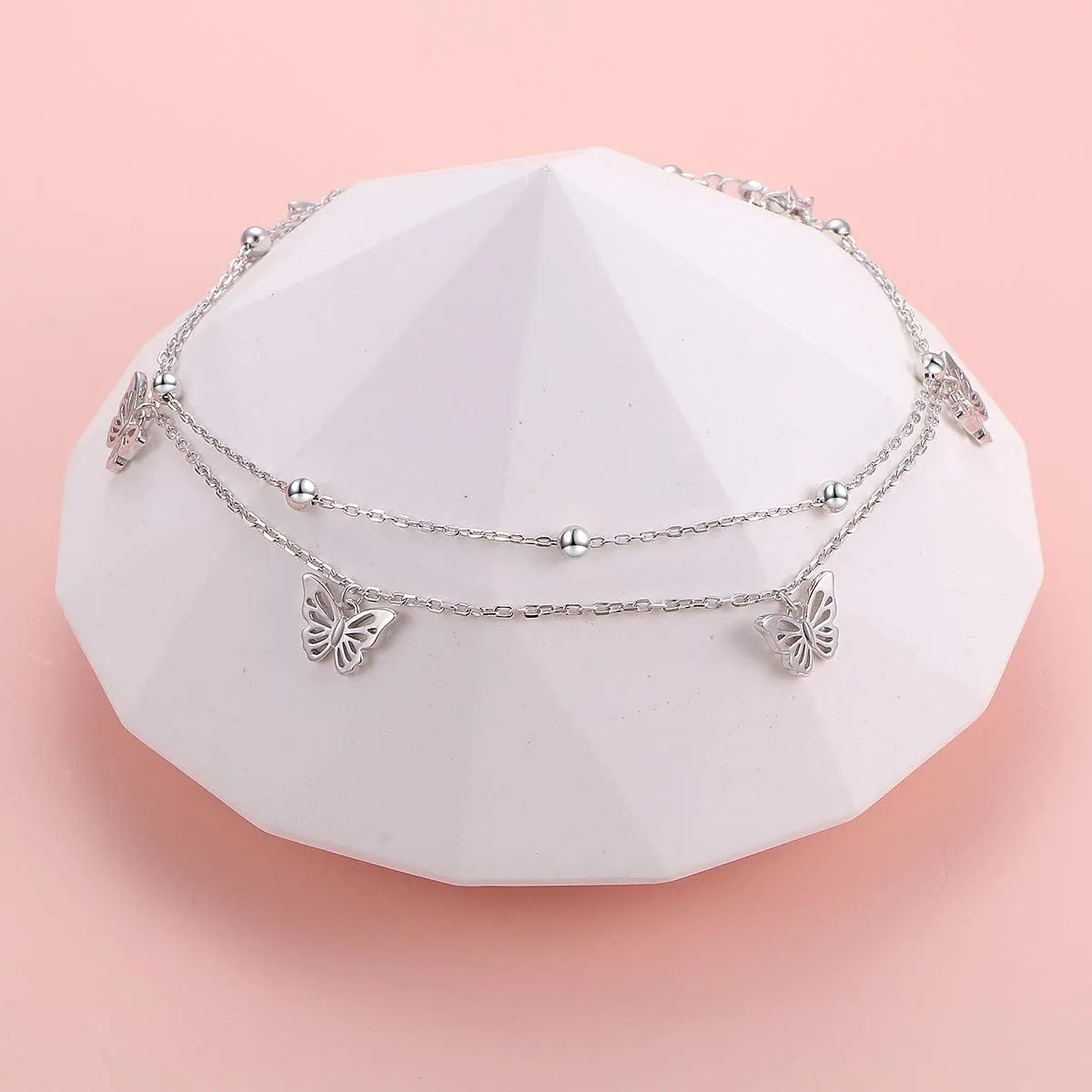 Anklet for Women S925 Sterling Silver Adjustable Foot Ankle Bracelet