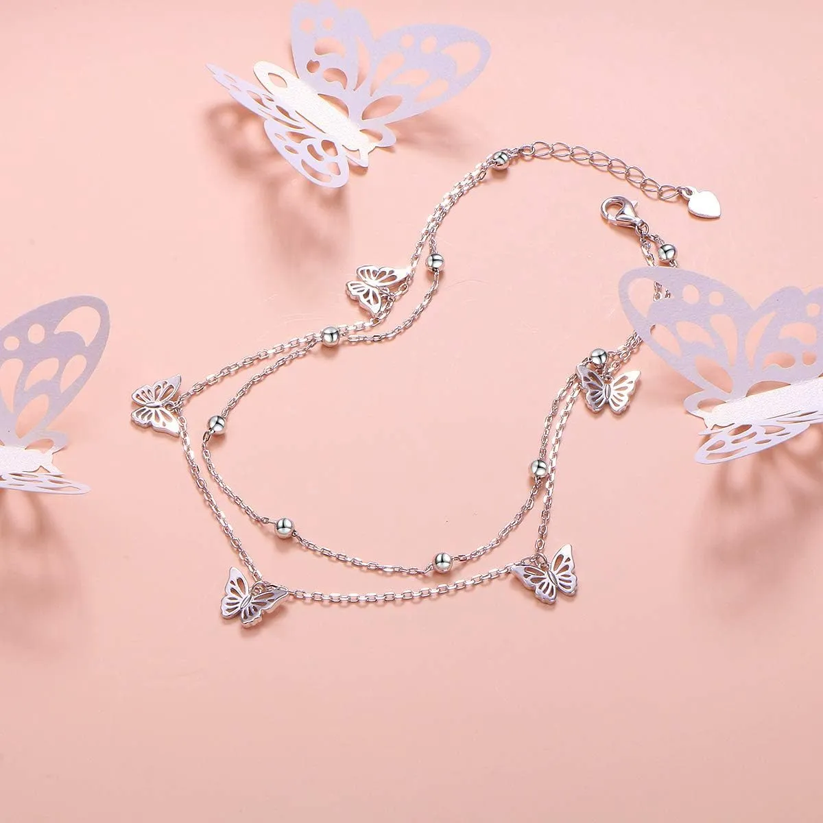 Anklet for Women S925 Sterling Silver Adjustable Foot Ankle Bracelet