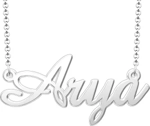 Arya Name Necklace Personalized Sterling Silver Custom Name Necklace for Women