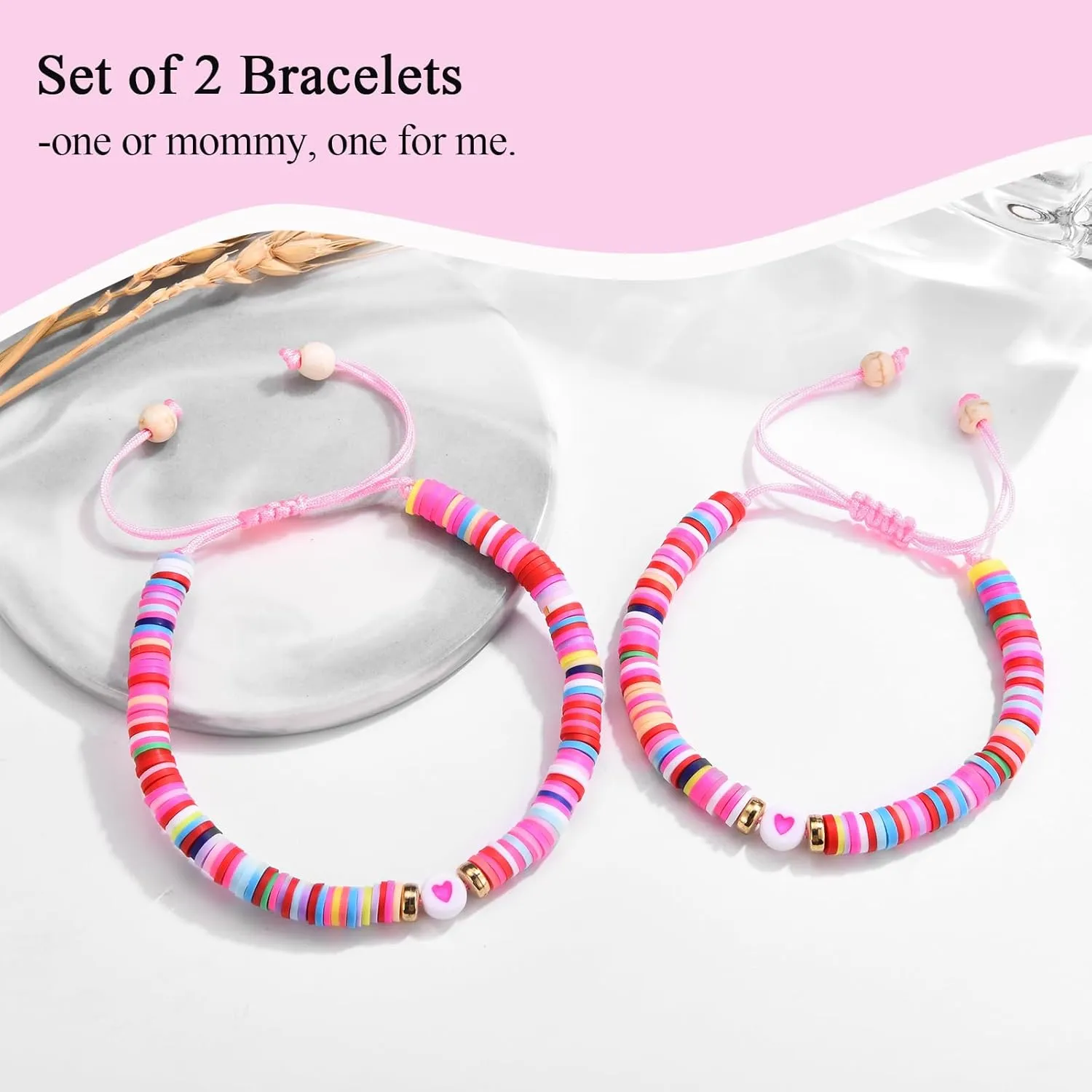 Back to School/First Day of School Bracelet Gifts, First Day of Kindergarten Preschool First/Second Grade Bracelet Gifts, Colorful Adjustable Rope Bracelet for Girls