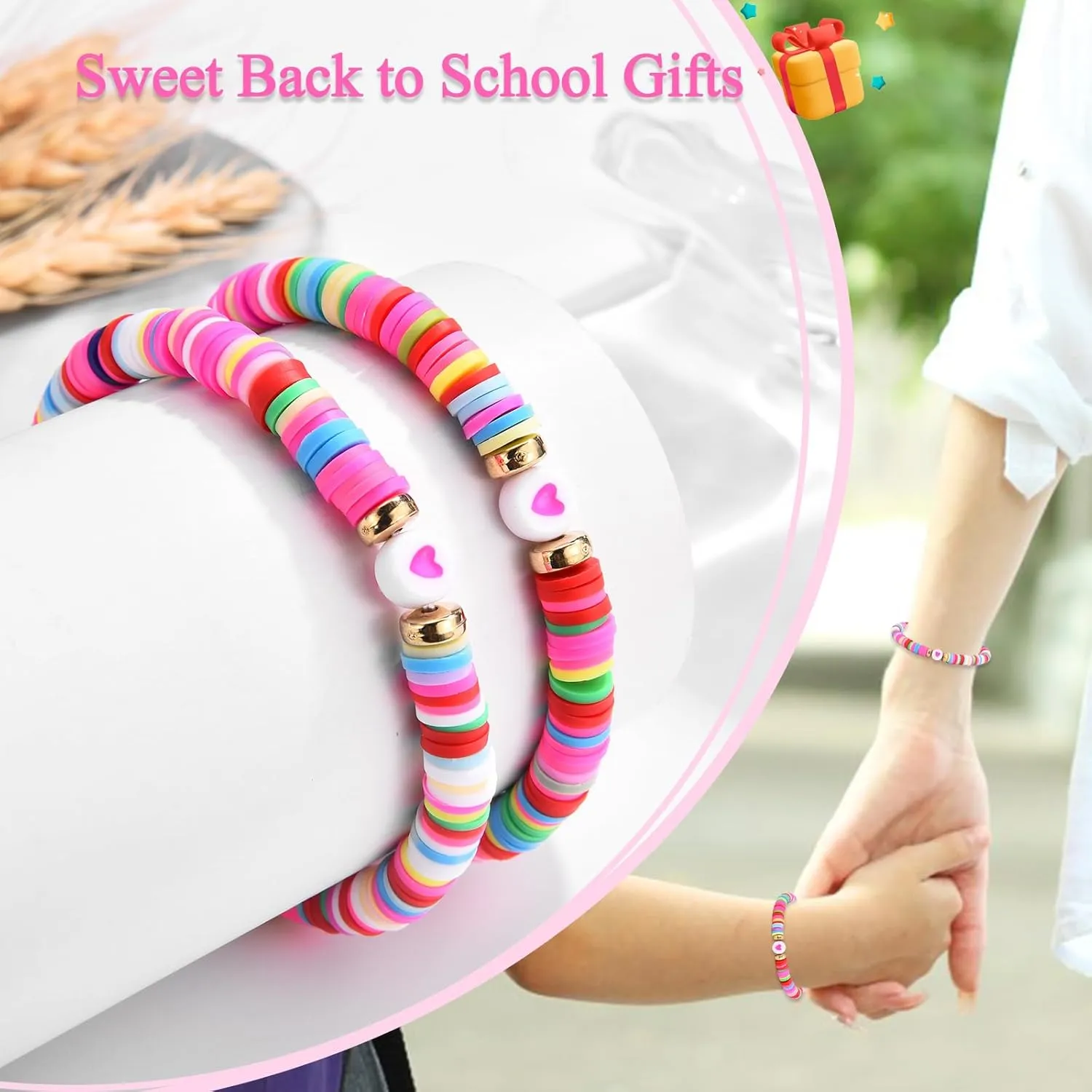 Back to School/First Day of School Bracelet Gifts, First Day of Kindergarten Preschool First/Second Grade Bracelet Gifts, Colorful Adjustable Rope Bracelet for Girls