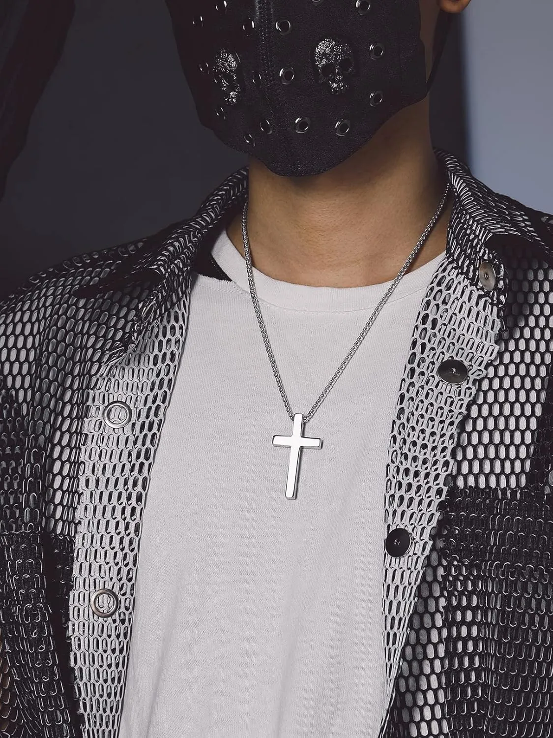 Bandmax Mens Cross Necklace Stainless Steel/Black Nail Cross Pendant Celtic Cross Necklaces Christian Crucifix Necklace Chain for Men Women