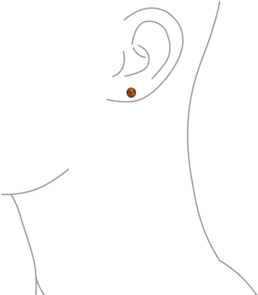 Basic Simple Bead Ball Freshwater Cultured Pearl Stud Earrings For Women For Teen .925 Sterling Silver 7MM More Colors