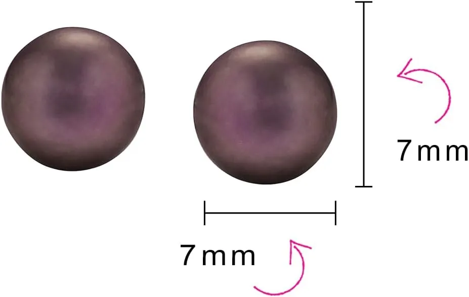 Basic Simple Bead Ball Freshwater Cultured Pearl Stud Earrings For Women For Teen .925 Sterling Silver 7MM More Colors