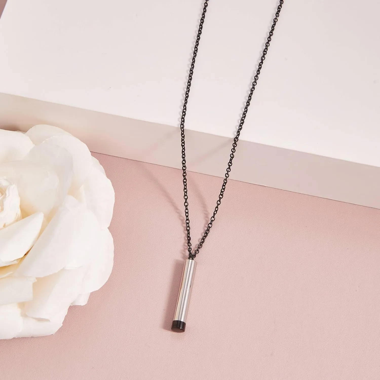 Be Kind Of A B Necklaces with Card - Hidden Message Necklace, Inspirational Square Tubes Pendant, To Best Friend Necklace Sorority Sisters Friendship Gift Jewelry