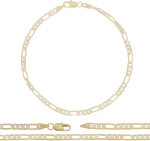 BEBERLINI Figaro 14K Gold Filled Anklet 10" Chain Women Jewelry Foot Bracelet