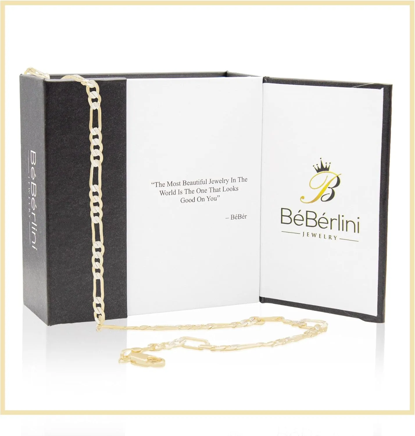 BEBERLINI Figaro 14K Gold Filled Anklet 10" Chain Women Jewelry Foot Bracelet