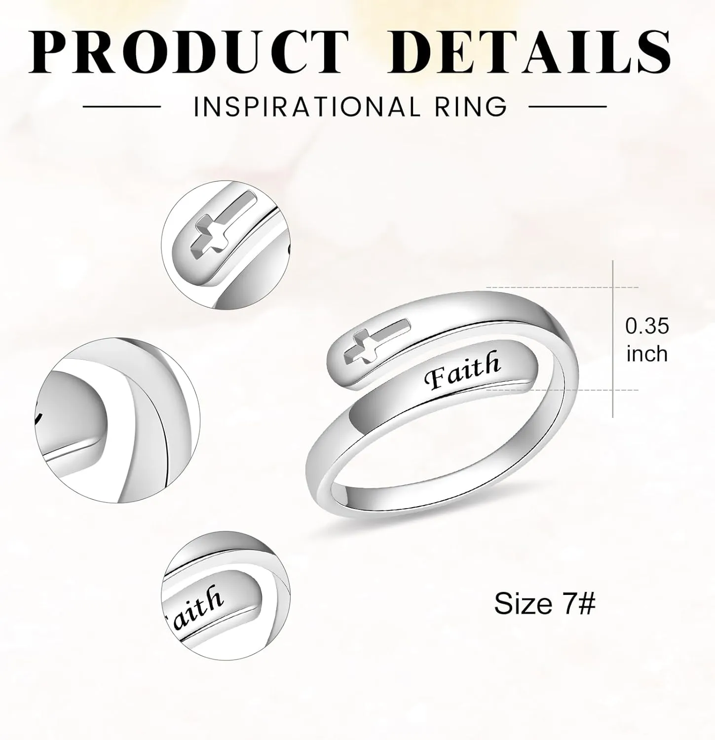 BEILIN Just Breathe Rings for Women 925 Sterling Silver Adjustable Promise Ring Inspirational Jewelry Gifts