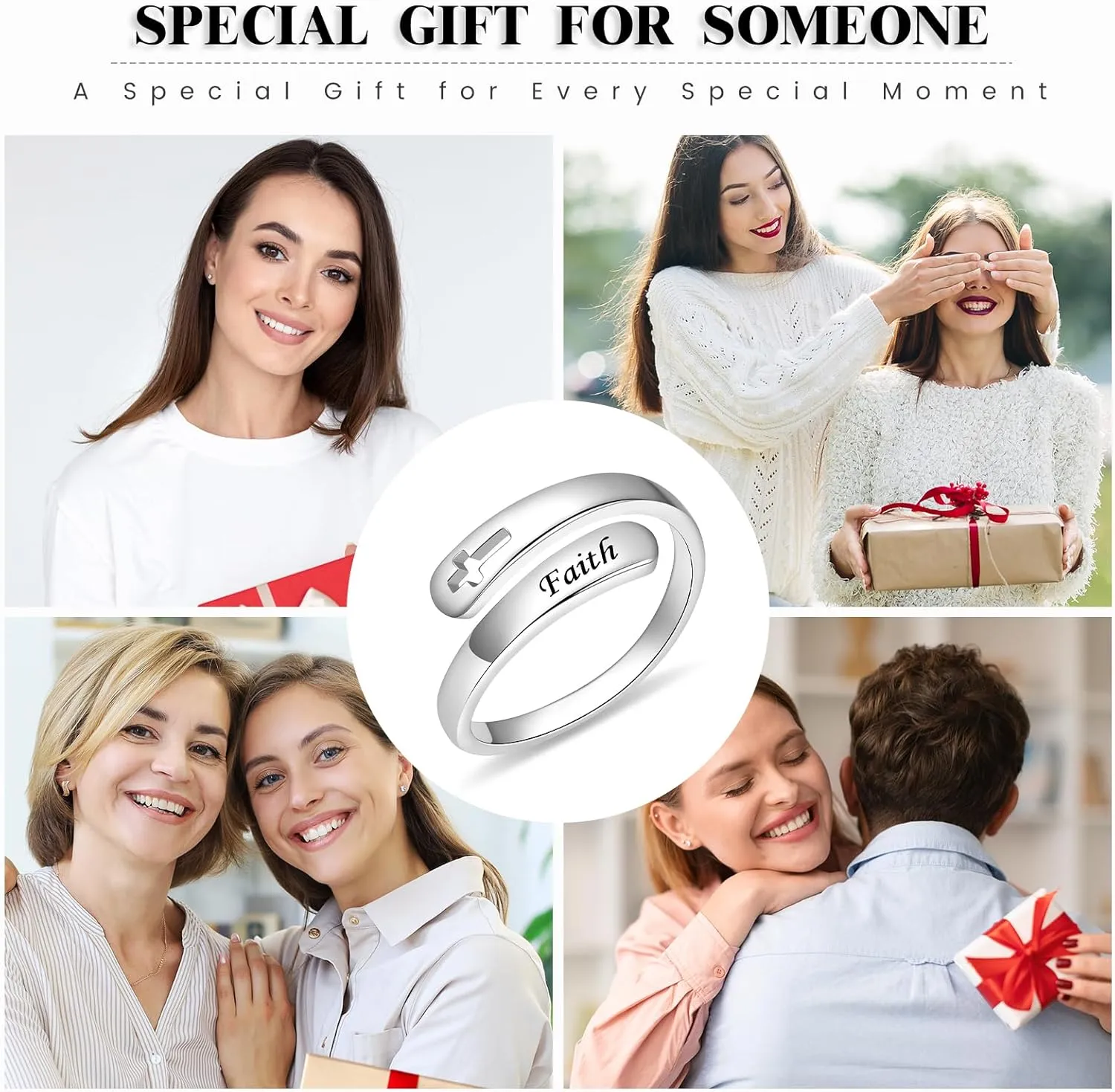 BEILIN Just Breathe Rings for Women 925 Sterling Silver Adjustable Promise Ring Inspirational Jewelry Gifts