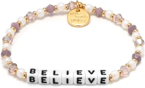 Believe Bracelet, The Original Word Bracelet, Made with Colorful Beads and Plated Brass Hardware, Handcrafted Design & Positive Message, Size XS