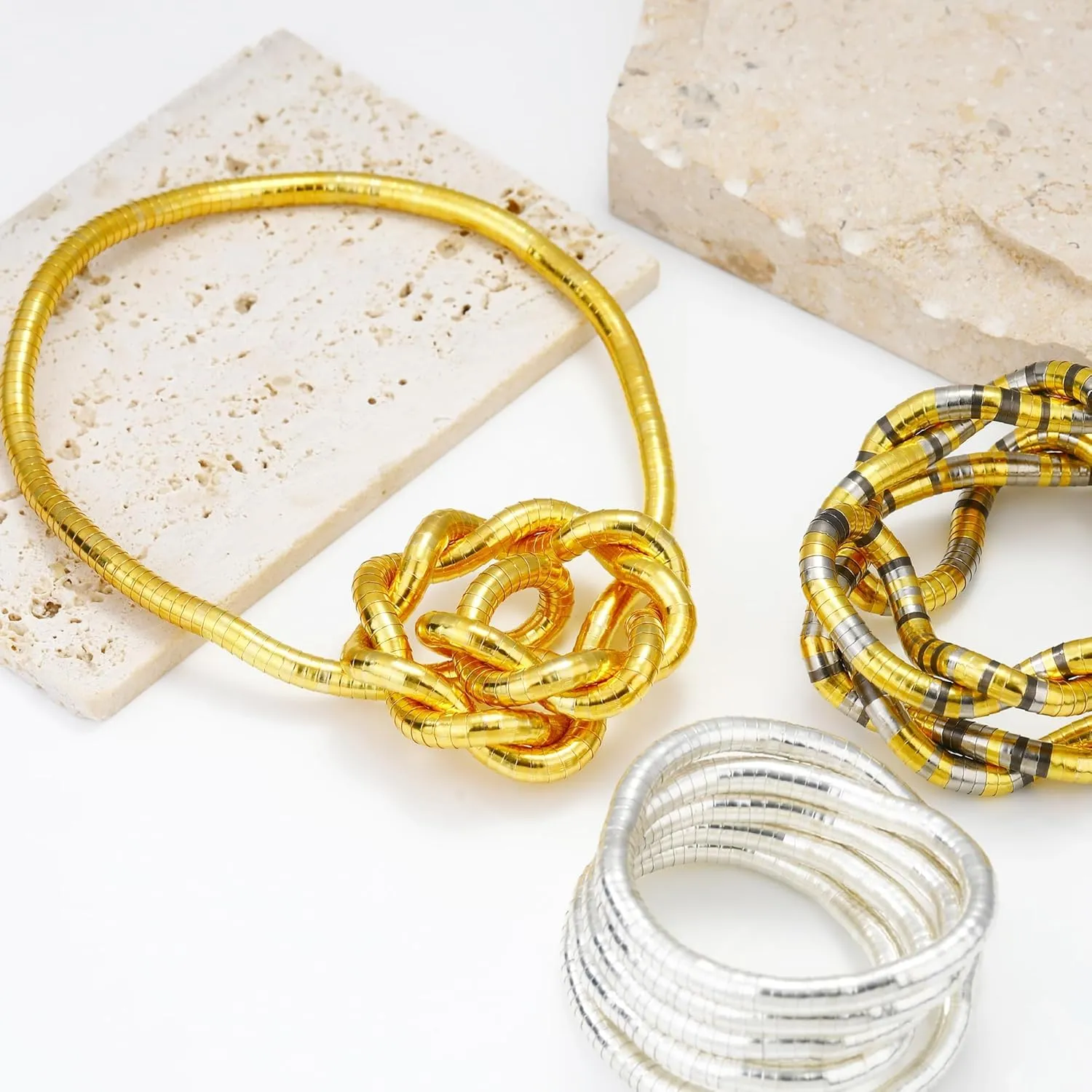 Bendable Snake Chain Necklace for Women Gold, Flexible Twisty Multi-purpose Necklace Bracelet, Punk Choker Necklaces Bracelets DIY Trendy Jewelry Gift
