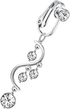 BESPORTBLE Sparkling Rhinestones Navel Ring Elegant Non Piercing Belly Button Jewelry