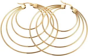 Big Disc Drop Hoop Earrings For Women Multilayer Round Hoop Earrings Hypoallergenic Gold Earrings Hoops Geometric Drop Dangle