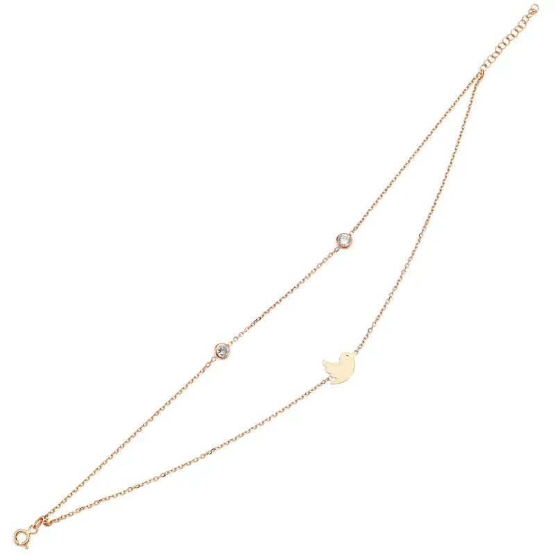 Bird Charm Anklet & Bracelet In Silver