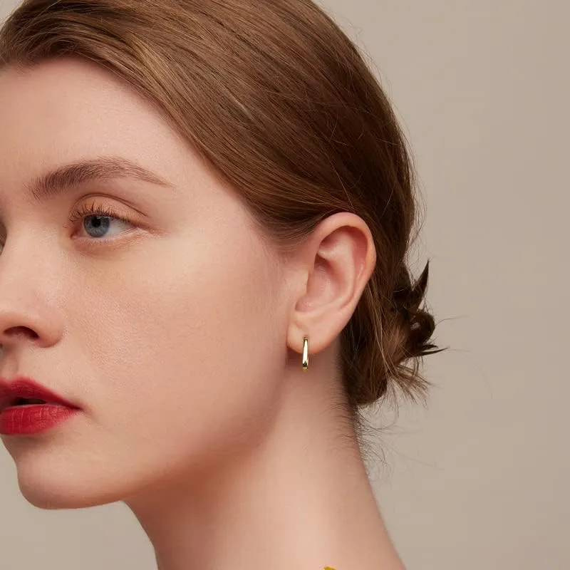 BISAER 925 Sterling Silver Cute Hoop Earrings for Women Hypoallergenic Small Sleeper Tragus Hoop Earrings Cartilage Jewelry Gifts
