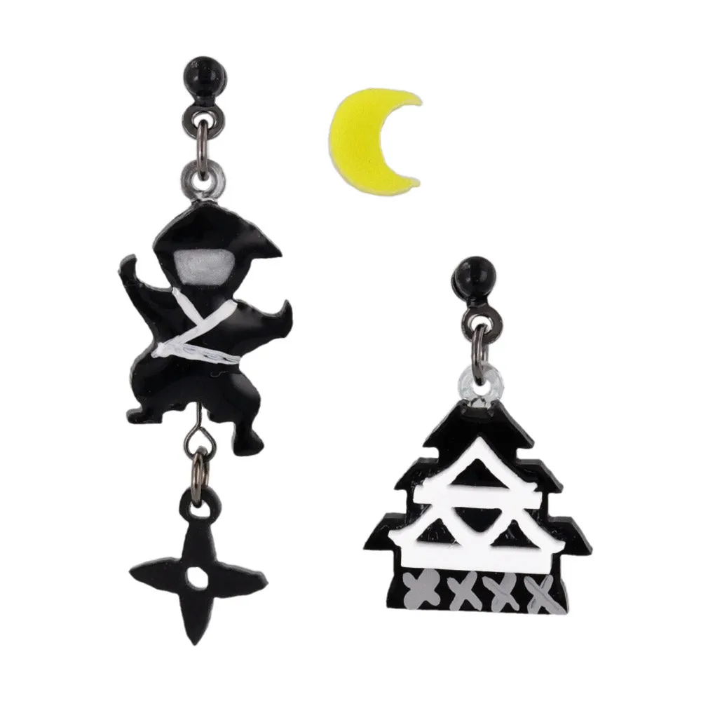 Black Ninja Earring Set