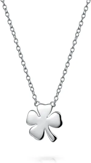 Bling Jewelry Personalize Romantic Flower Open Hearts Lucky Four Leaf Clover Stud Earrings Pendant Necklace For Women Teens 14K Yellow Gold Plated .925 Sterling Silver