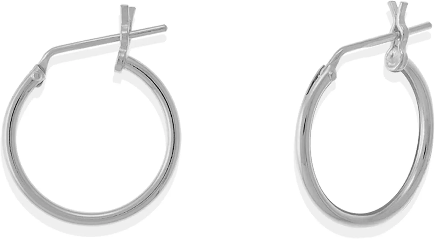 Boma Jewelry Sterling Silver Classic Snap Down Closure Tube Hoop Earrings