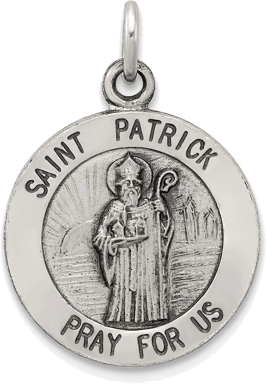 Bonyak Jewelry Sterling Silver Antiqued Saint Patrick Medal Classic