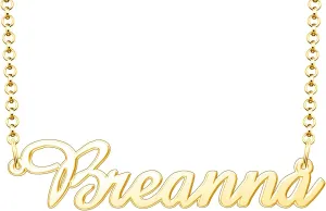 Breanna Name Necklace Personalized Sterling Silver Custom Name Necklace for Women