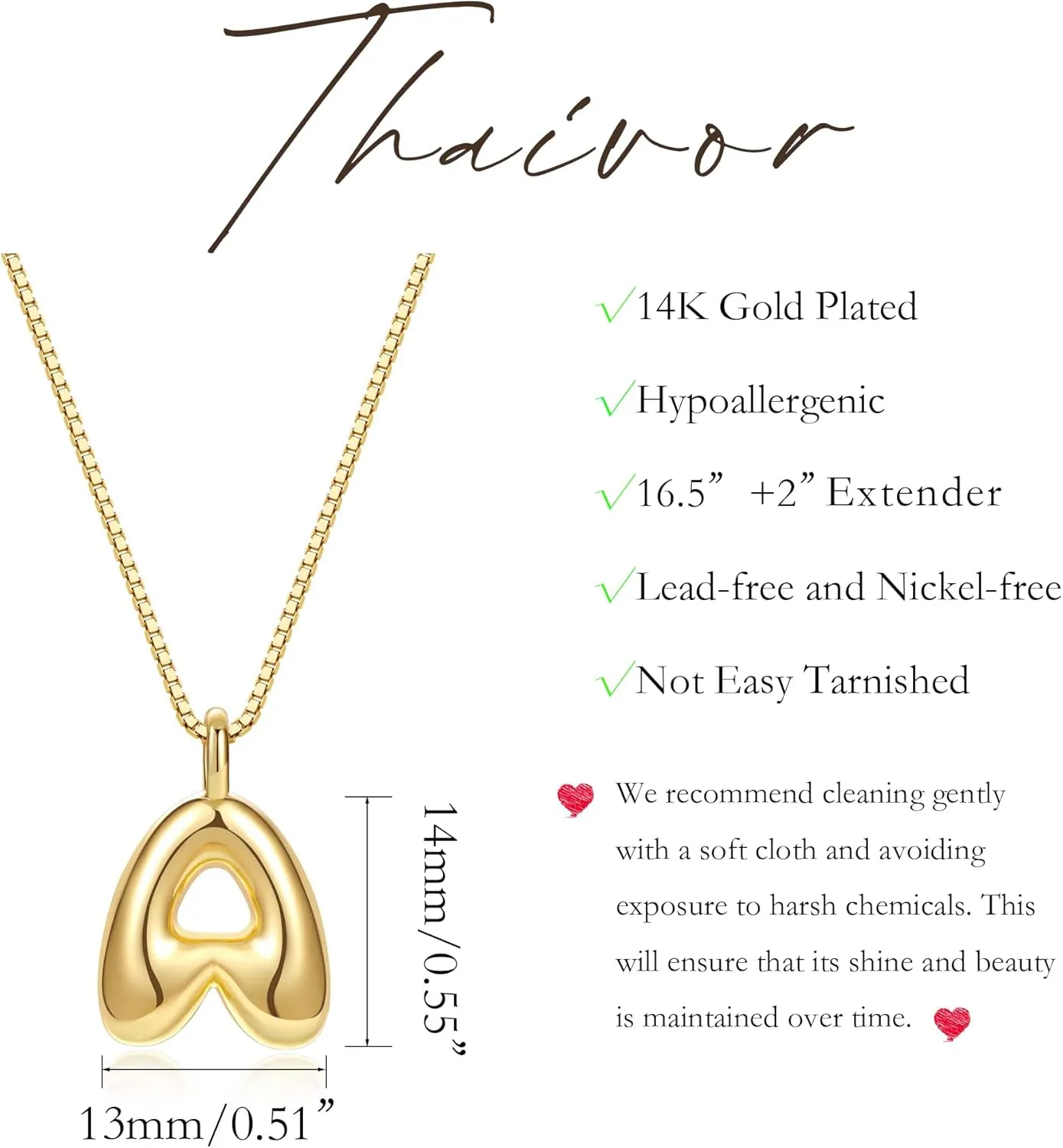 Bubble Gold Silver Letter Necklace Initial Necklaces for Women Trendy 14K Dainty Charm Pendant Name Necklace Personalized Jewelry Gift for Women Teen