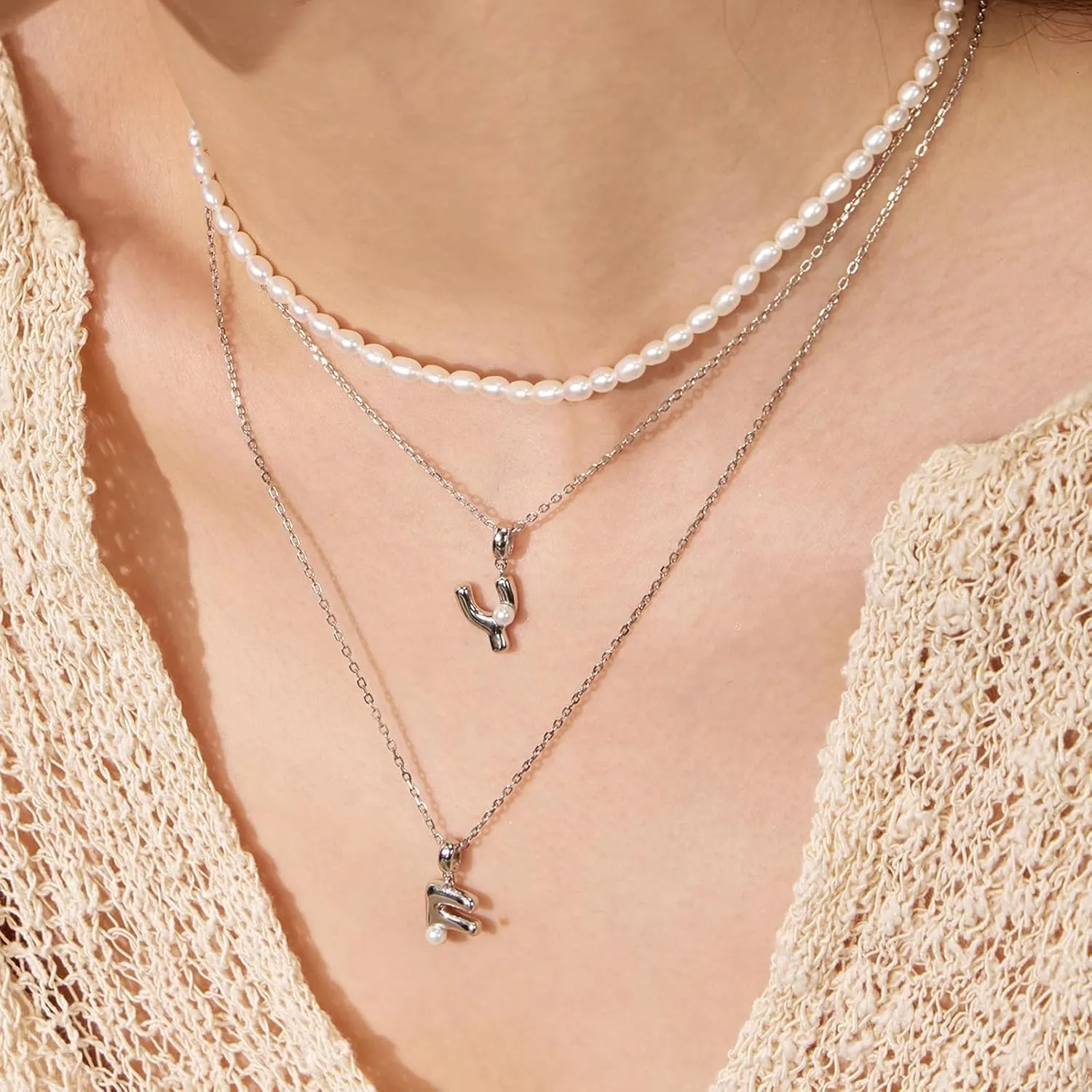Bubble Letter Necklace Balloon Initial Necklaces for Women Girls Sterling Silver Post Dainty Name Bubble Pendant Personalized Jewelry Gift