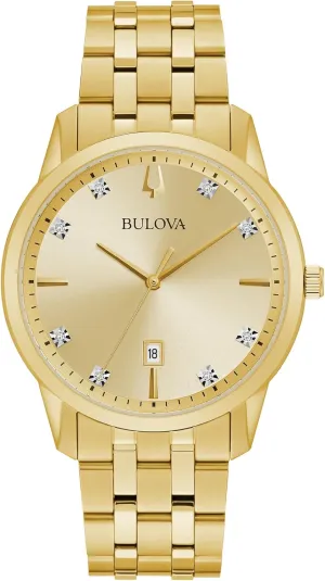 Bulova Men's Classic Diamond Sutton 3-Hand Quartz Watch, 40mm