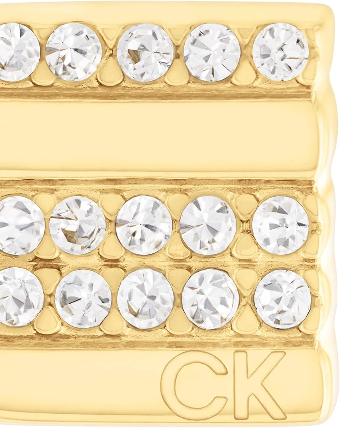 Calvin Klein Women's Stainless Steel and Crystal Stud Earrings: Subtle and Charming Geometric Design
