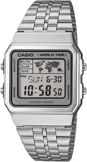 Casio Men's A500WA-7 Classic Digital Display Quartz Silver Watch