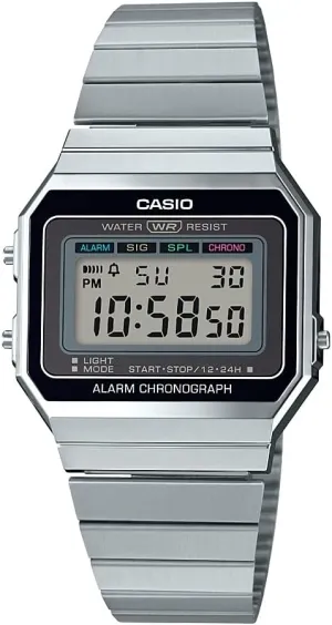 Casio Men's A700W-1ACF Classic Digital Display Quartz Silver Watch