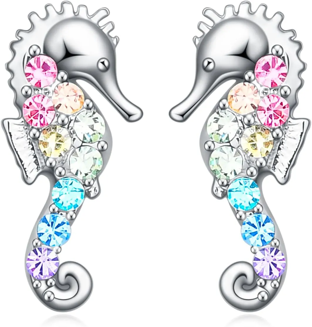 Cat Dinosaur Dragon Horse Stud Earrings for Women,Animal Wolf Sloth Fox LLama Butterfly Earrings Gifts Jewelry