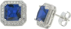 Cate & Chloe Londyn 18k Gold Plated Princess Cut CZ Halo Stud Earrings, Sparkling Cluster Stud Earring Set with Solitaire Princess Gemstone, Wedding Anniversary Jewelry