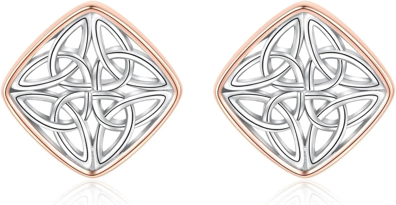 Celtic Knot Stud Earrings Sterling Silver Irish Celtics Hypoallergenic Earring Jewelry Gifts for Women
