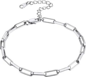 ChainsHouse Stainless Steel Anklet for Women, 3/4.2/5/6mm Wide Black/18K Gold Plated Flat Herringbone/Paperclip/Flat Marina Link Anklet Summer Beach Jewelry, Send Gift Box