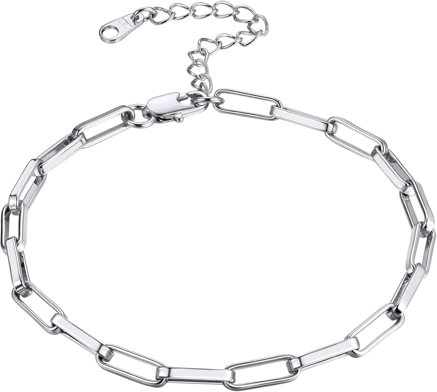 ChainsHouse Stainless Steel Anklet for Women, 3/4.2/5/6mm Wide Black/18K Gold Plated Flat Herringbone/Paperclip/Flat Marina Link Anklet Summer Beach Jewelry, Send Gift Box