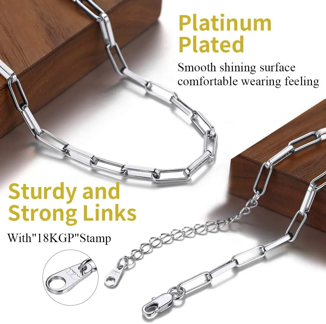 ChainsHouse Stainless Steel Anklet for Women, 3/4.2/5/6mm Wide Black/18K Gold Plated Flat Herringbone/Paperclip/Flat Marina Link Anklet Summer Beach Jewelry, Send Gift Box