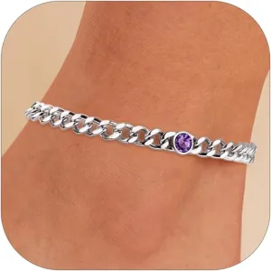 ChainsProMax Stainless Steel Ankle Bracelets for Women Plus Size Chain Ankles, Beach Jewelry for Women Dainty Anklets-Send Gift Box