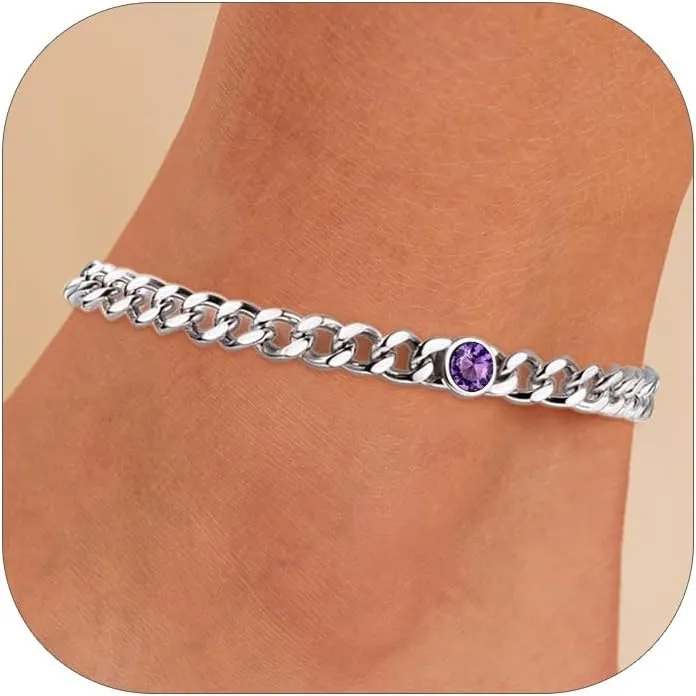 ChainsProMax Stainless Steel Ankle Bracelets for Women Plus Size Chain Ankles, Beach Jewelry for Women Dainty Anklets-Send Gift Box