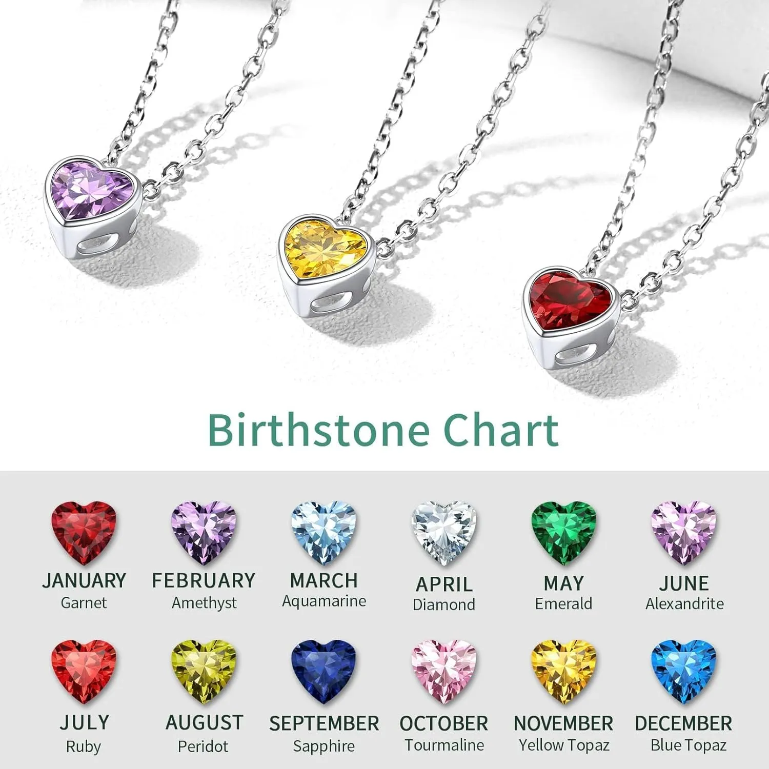 ChicSilver 925 Sterling Silver Anklets for Women, Simple Dainty Round/Heart Birthstone Ankle Bracelet Beach Foot Jewelry, 8.7-10.7 Inch Adjustable