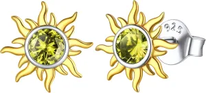 ChicSilver 925 Sterling Silver Dainty Small Round Birthstone Sun Stud Earrings for Women Teen Girls (with Gift Box)