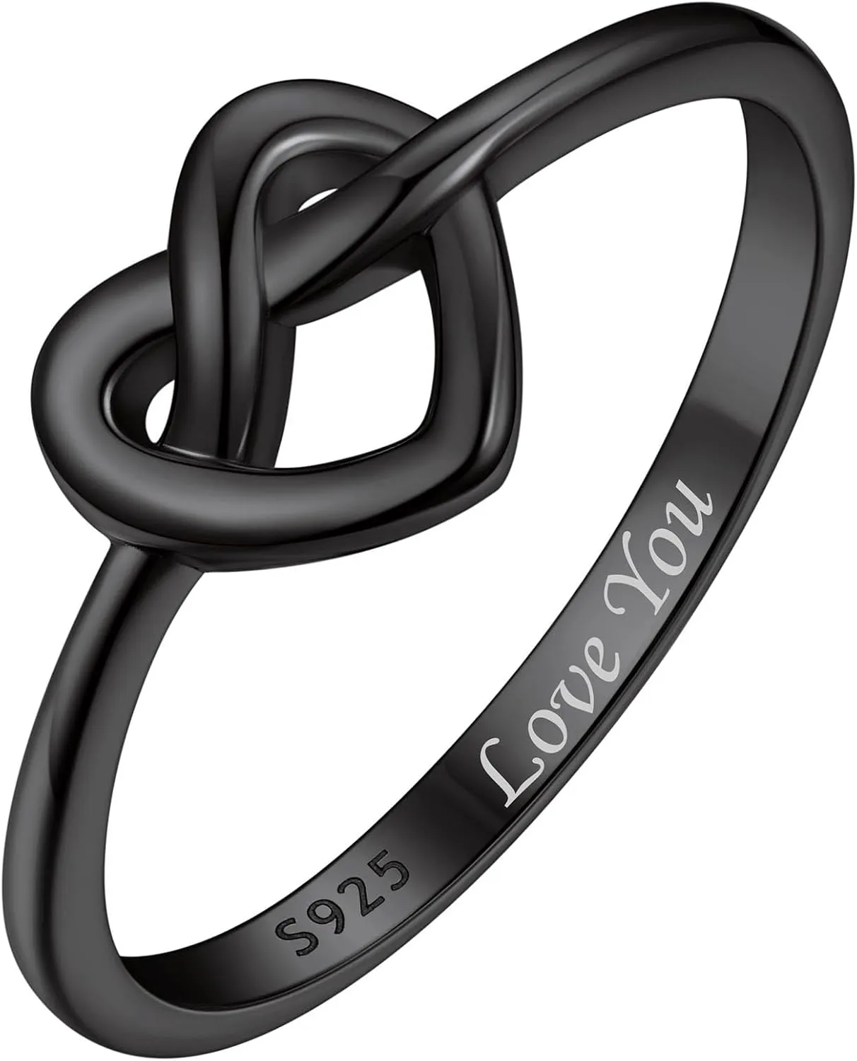 ChicSilver 925 Sterling Silver Love Knot Promise Ring High Polish Comfort Fit Band Ring Size 4-12(With Gift Box)