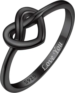 ChicSilver 925 Sterling Silver Love Knot Promise Ring High Polish Comfort Fit Band Ring Size 4-12(With Gift Box)