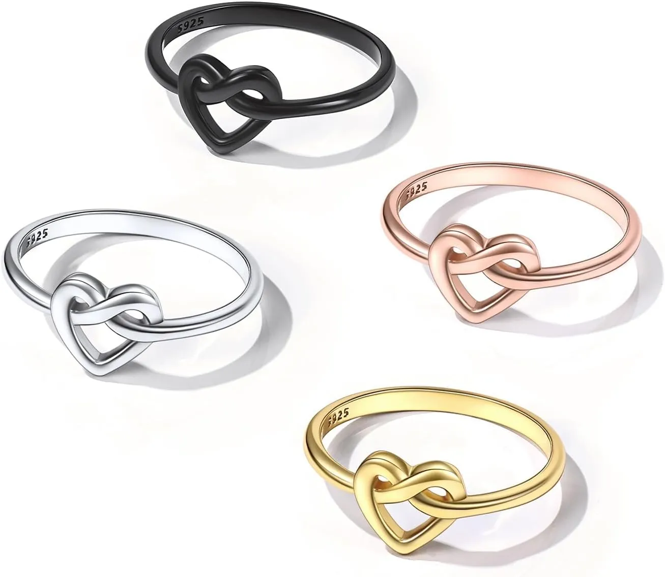 ChicSilver 925 Sterling Silver Love Knot Promise Ring High Polish Comfort Fit Band Ring Size 4-12(With Gift Box)