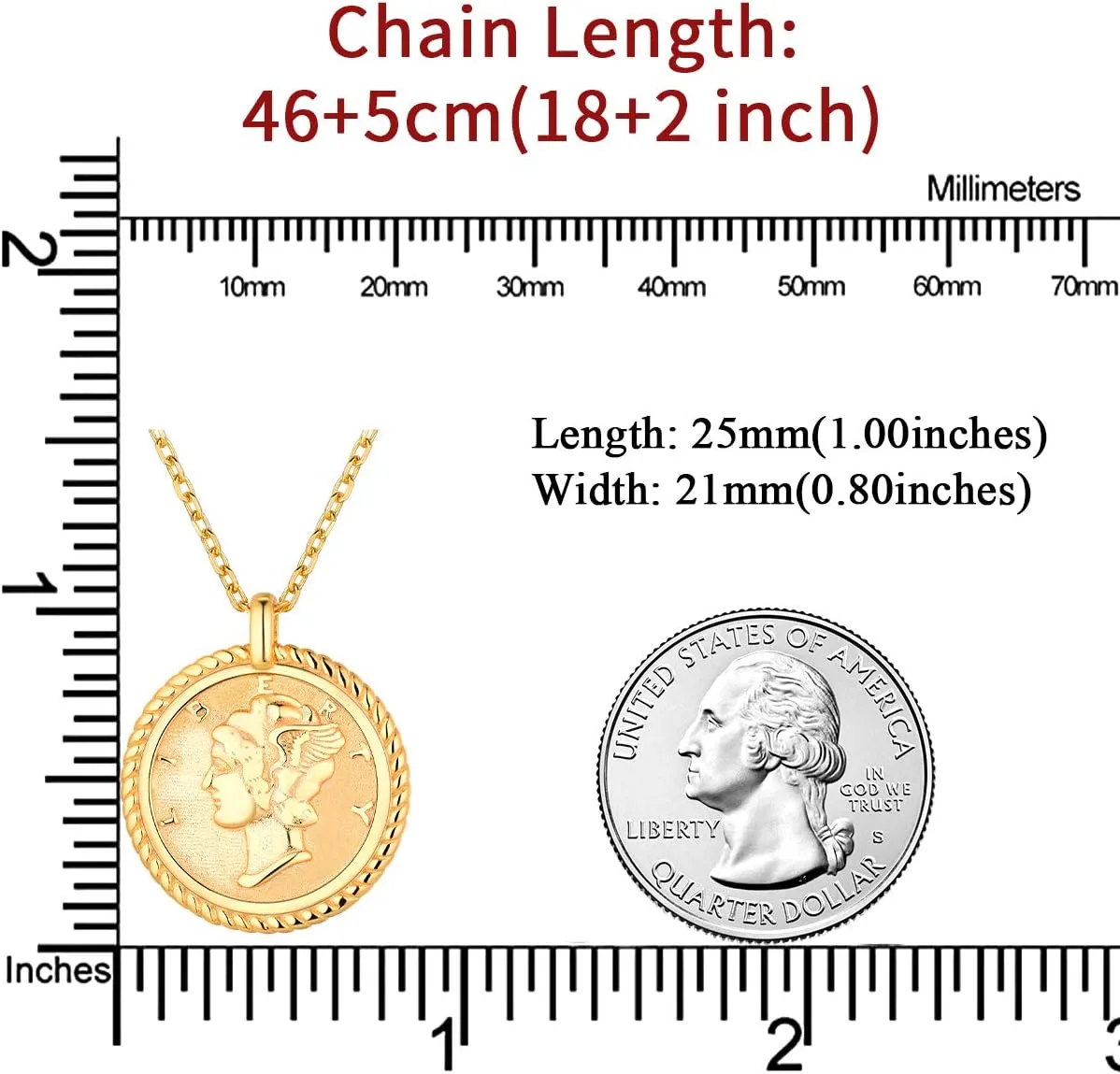 ChicSilver Coin Necklace Sterling Silver Vintage Round Circle Disc Dainty Coin Pendant Necklaces for Women (with Gift Box)