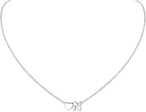 ChicSilver Initial Necklaces for Women Personalized Letter Necklace Dainty alphabet Heart Necklace for Women (with Gift Box)