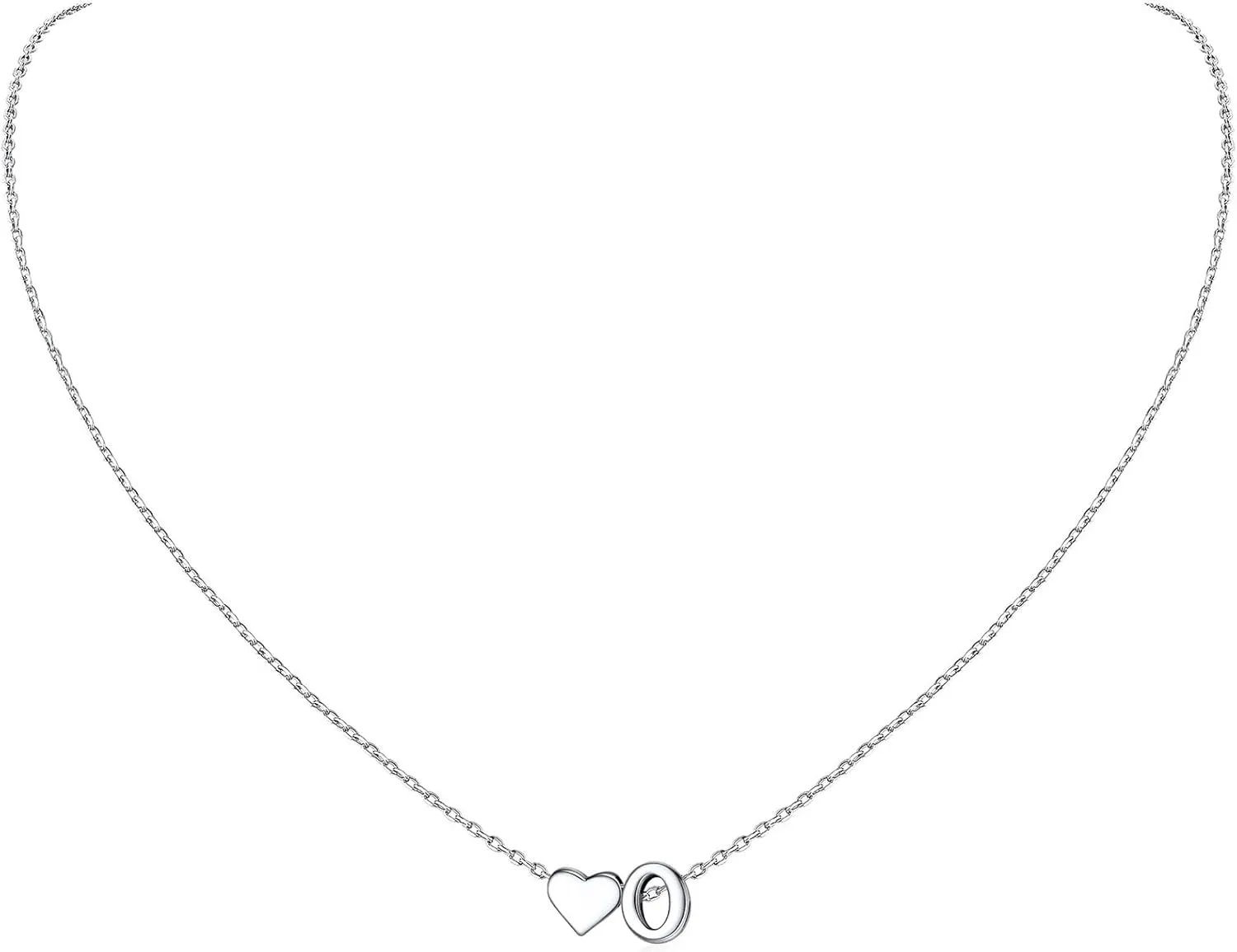 ChicSilver Initial Necklaces for Women Personalized Letter Necklace Dainty alphabet Heart Necklace for Women (with Gift Box)