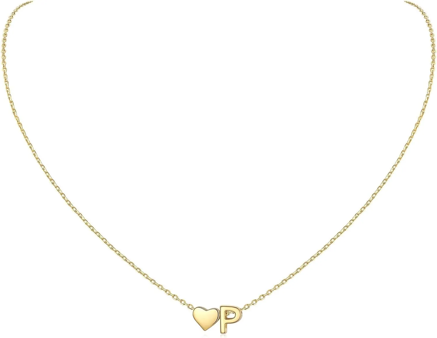 ChicSilver Initial Necklaces for Women Personalized Letter Necklace Dainty alphabet Heart Necklace for Women (with Gift Box)