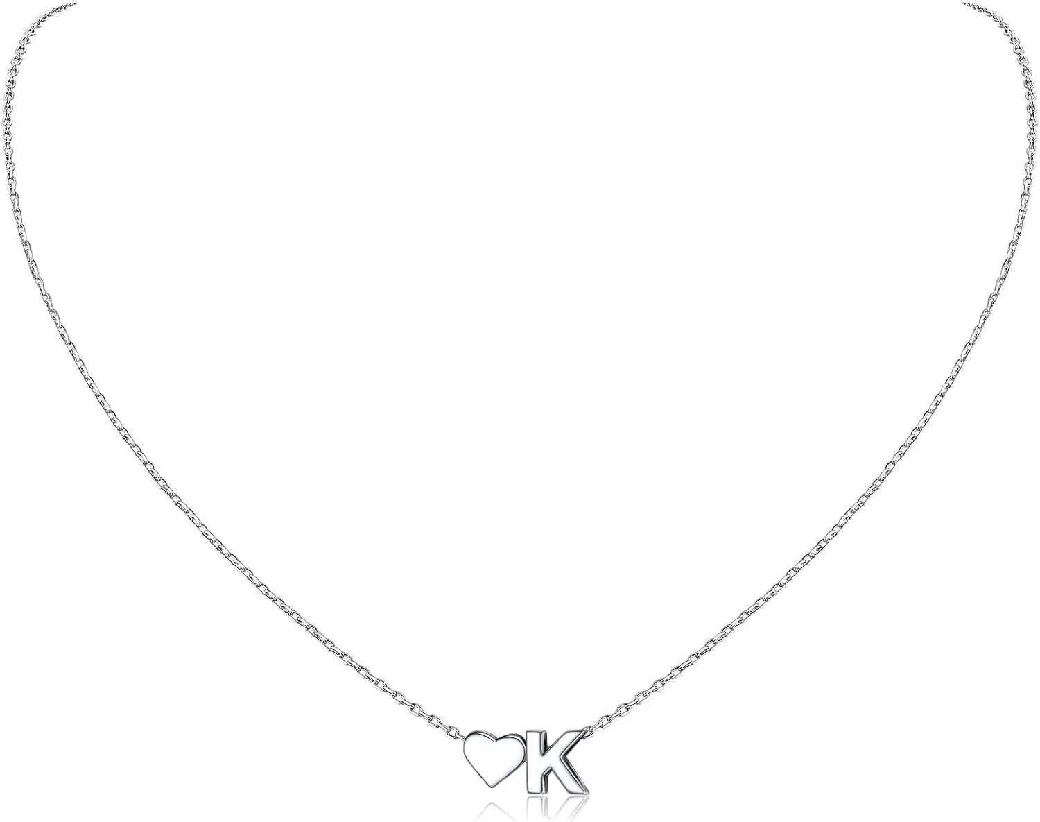 ChicSilver Initial Necklaces for Women Personalized Letter Necklace Dainty alphabet Heart Necklace for Women (with Gift Box)