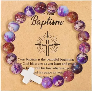 choice of all Cross Bracelet Baptism Bracelet Gifts Christian Friendship Bracelets Mustard Seed Prayer Bead Bracelets First Confirmation Communion Religious Gifts for Women Daughter Lovers