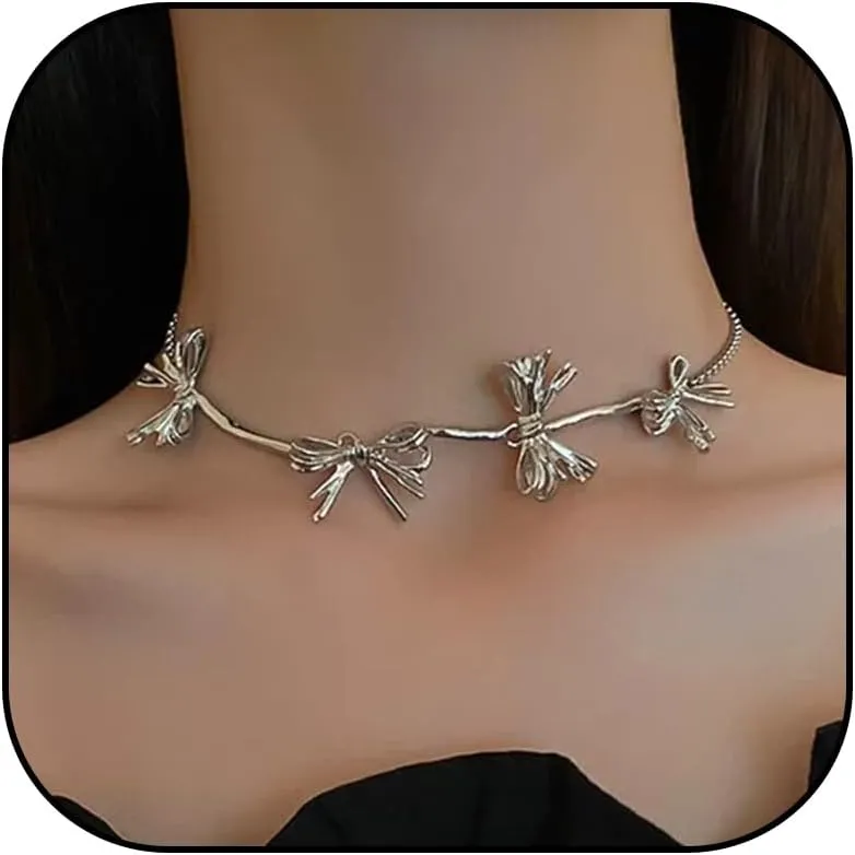 Choistily Bow Necklace Dainty Gold Pendant Necklaces for Women Bow Charm Jewelry Bow Themed Gifts for Friends Trendy Necklace for Women 2025